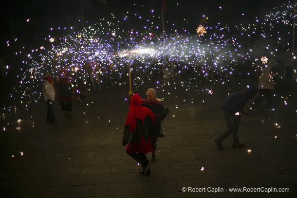 Correfocs de les Festes de Sant Roc, Barcelona. Photo by Robert Caplin